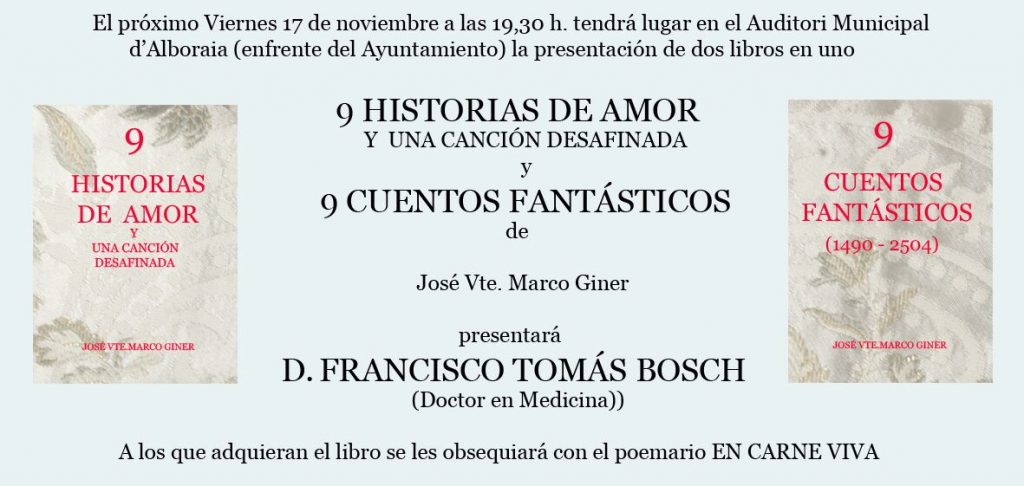 Presentación de los libros de José Vicente Marco en Alboraya, Valencia