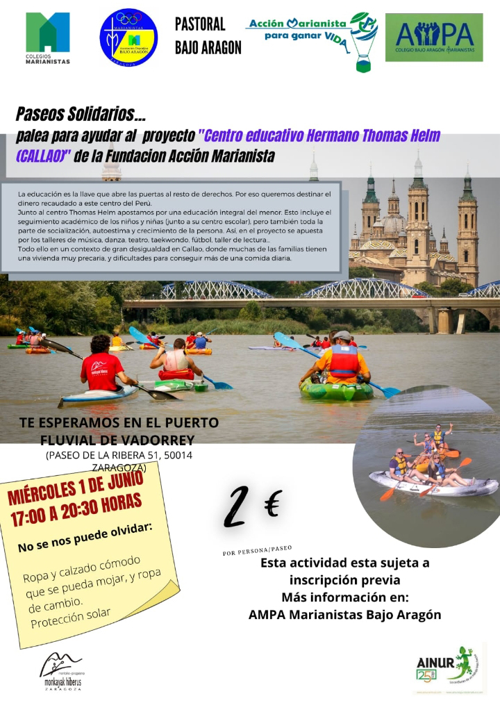 PASEOS SOLIDARIOS con el APA del colegio Bajo Aragón en Zaragoza